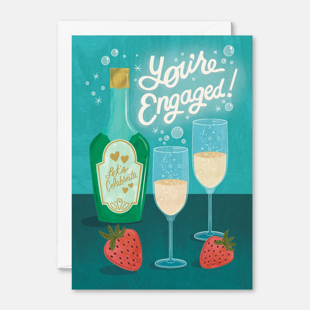 Engagement Champagne Greetings Card