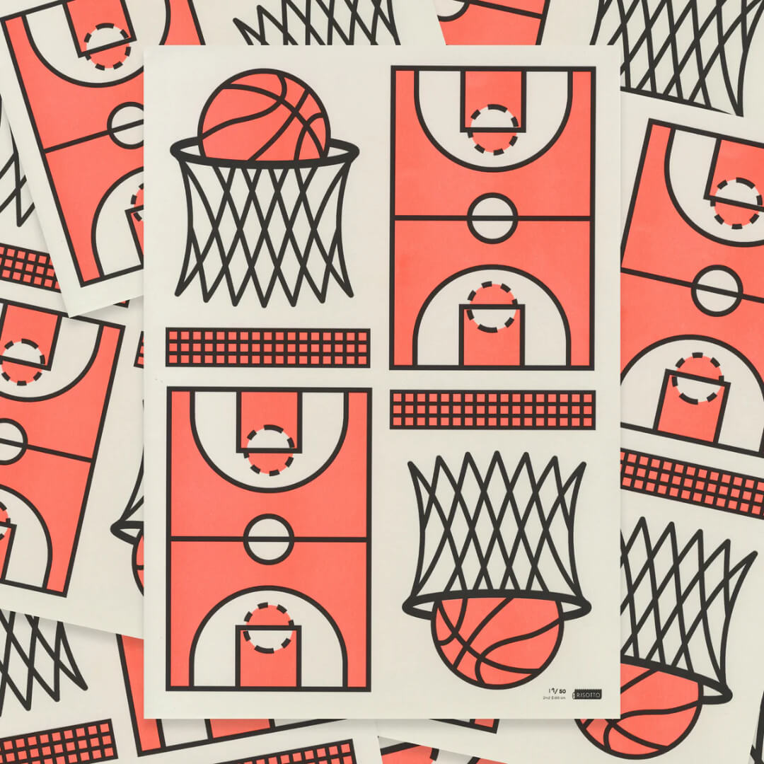 Basket A3 Riso Art Print