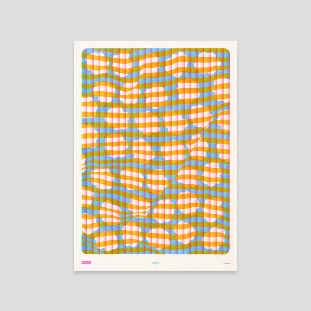 Cloudy A3 Riso Art Print