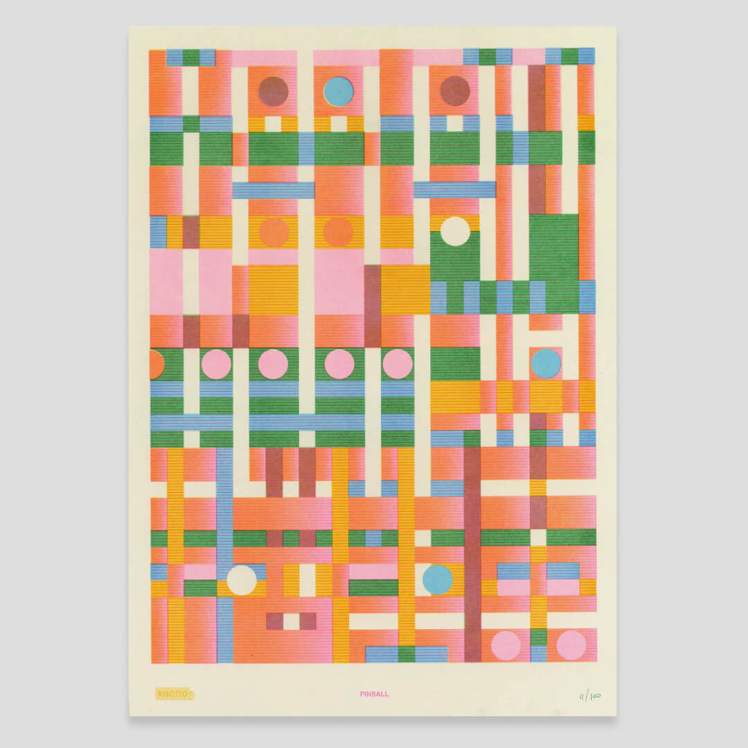 Pinball A3 Riso Art Print