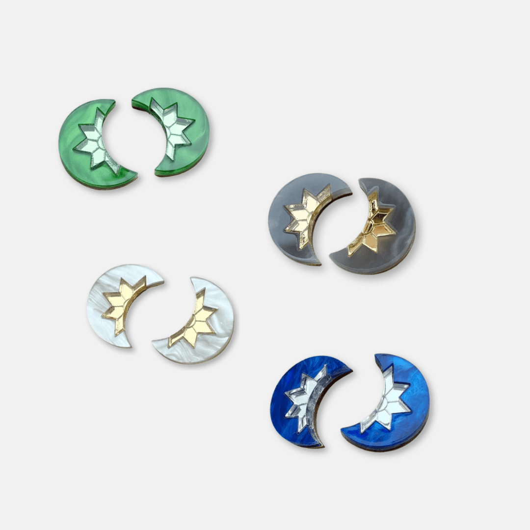 Aurora Mini Moon Stud Earrings
