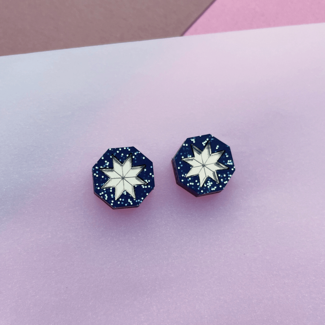 Seren Geo Mini Star Stud Earrings