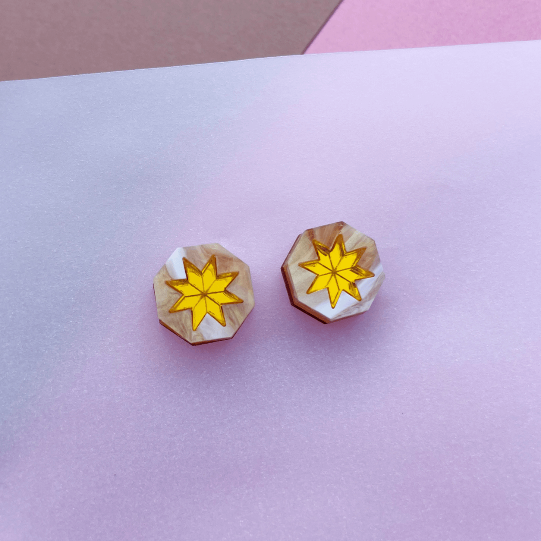Seren Geo Mini Star Stud Earrings
