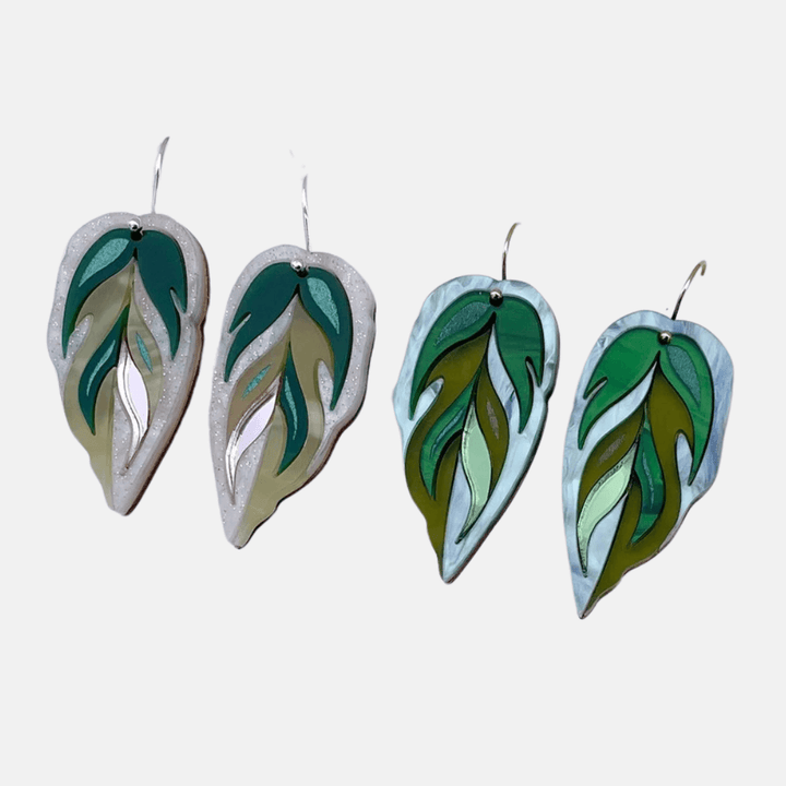 Calathea Leaf Hook Earrings