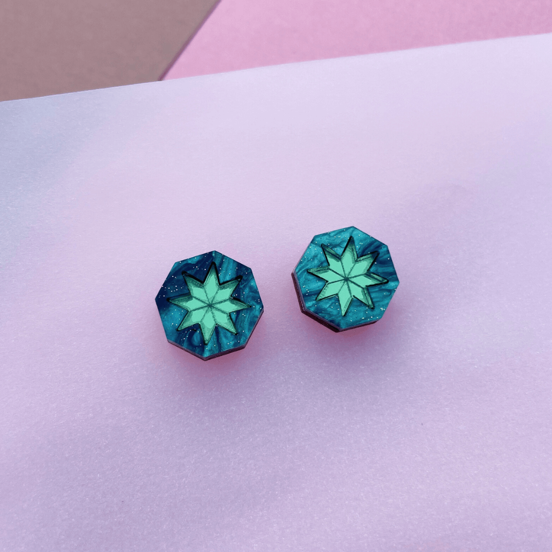 Seren Geo Mini Star Stud Earrings