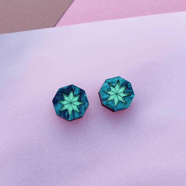 Seren Geo Mini Star Stud Earrings