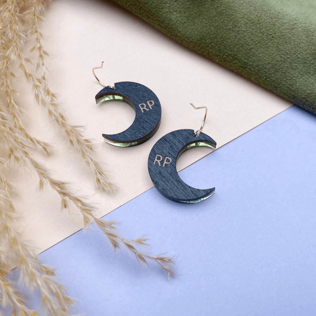 Gold Aurora Moon Drop Earrings