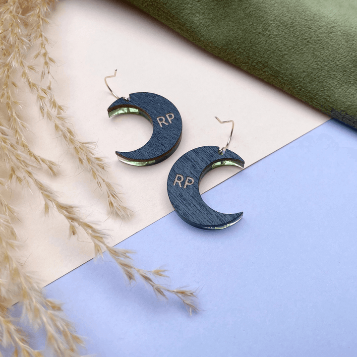 Gold Aurora Moon Drop Earrings