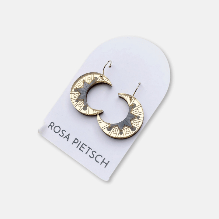 Gold Aurora Moon Drop Earrings