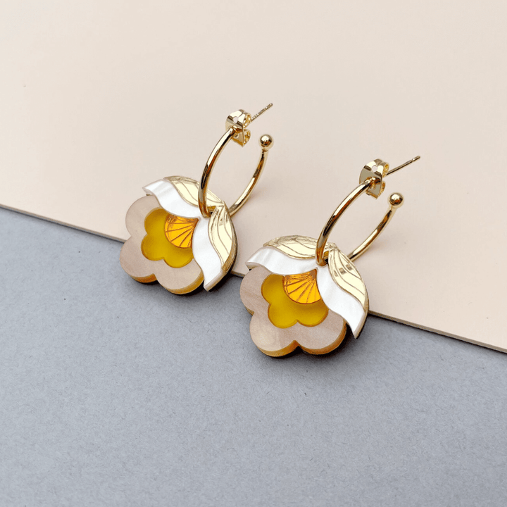 Anna Floral Hoop Earrings