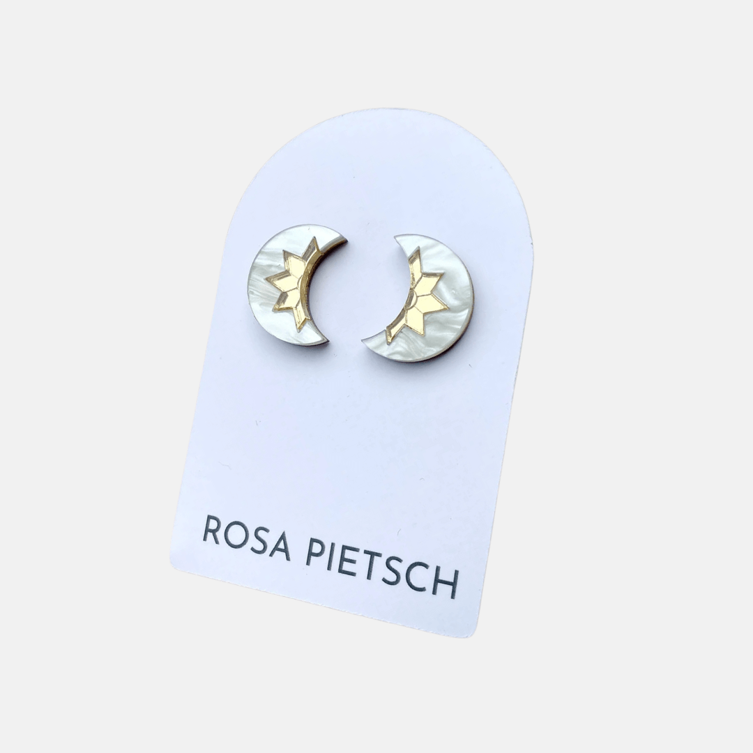 Aurora Mini Moon Stud Earrings