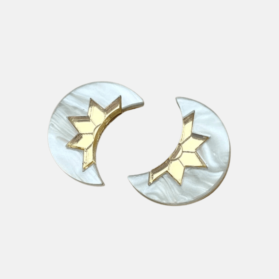 Aurora Mini Moon Stud Earrings