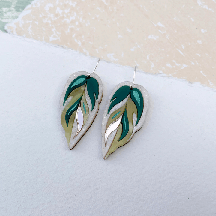 Calathea Leaf Hook Earrings