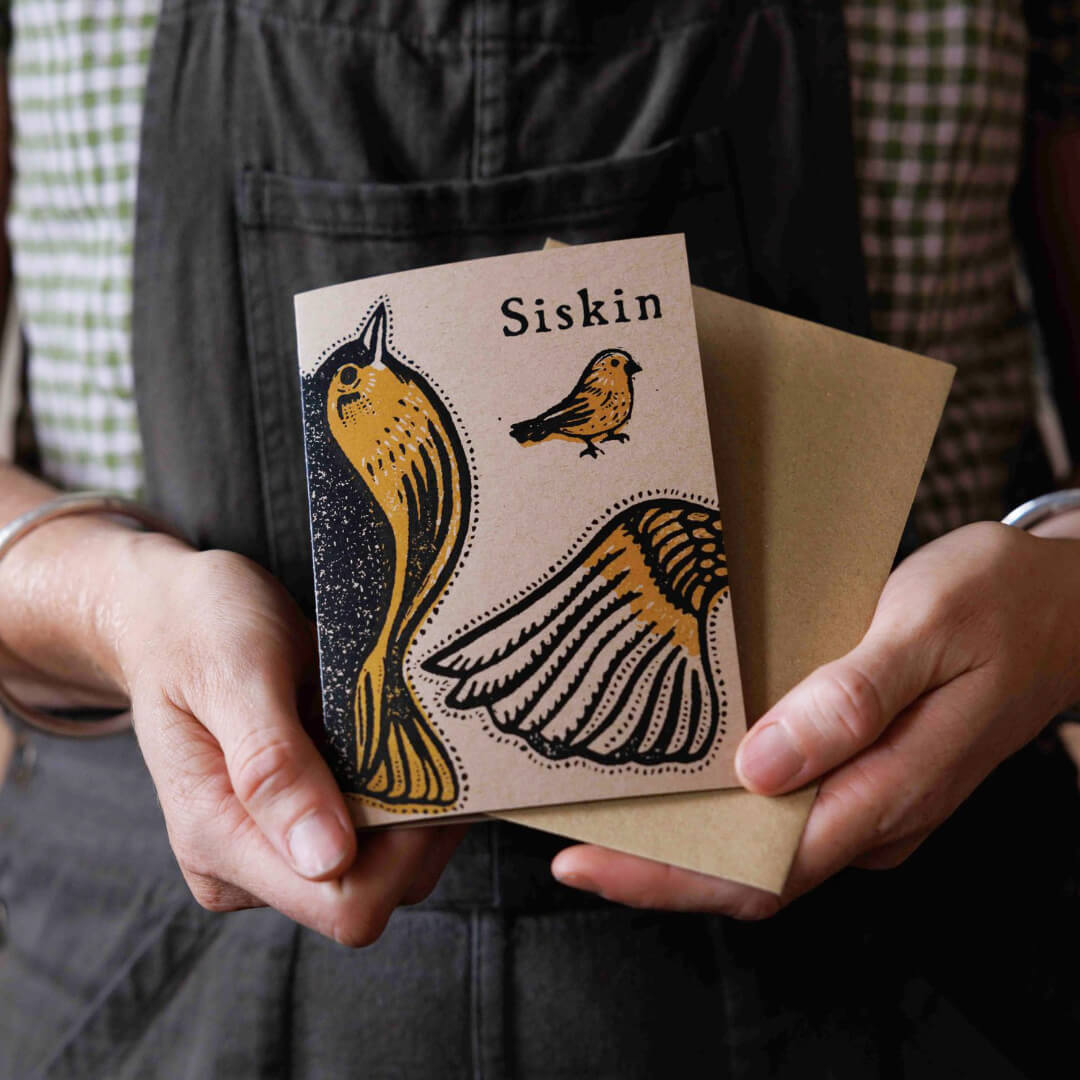 Siskin Cut-Out Greetings Card