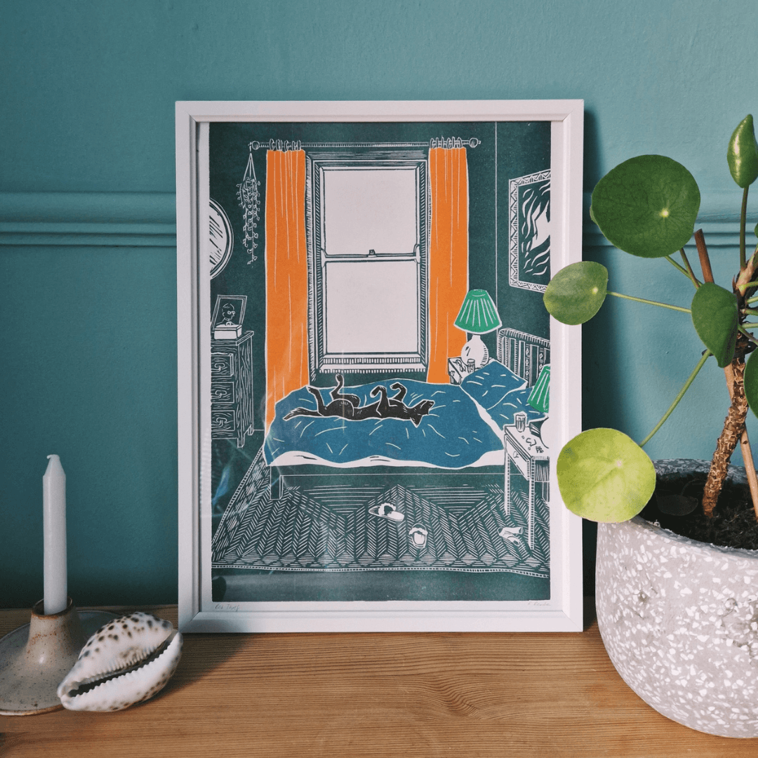 Bed Thief A3 Risograph Print