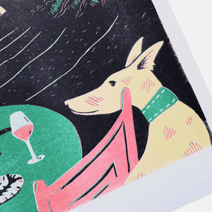 Orange Wine A3 Risograph Print