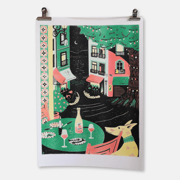 Orange Wine A3 Risograph Print