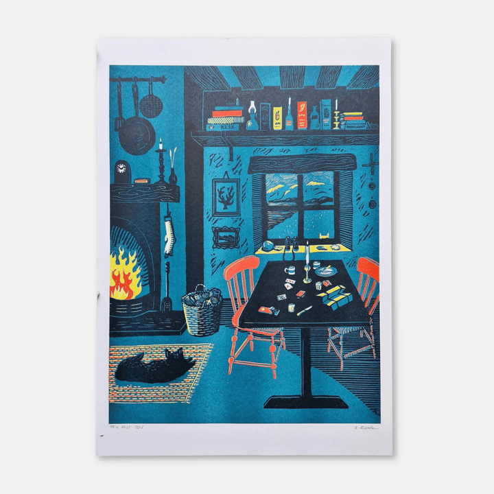 Ten Past Ten A3 Risograph Print