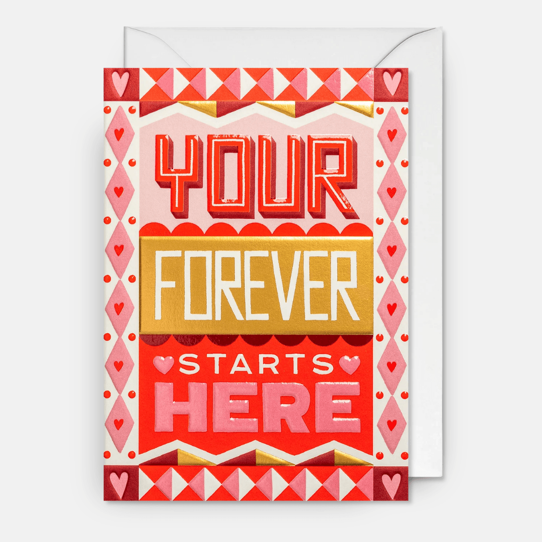 Your Forever Starts Here Greetings Card