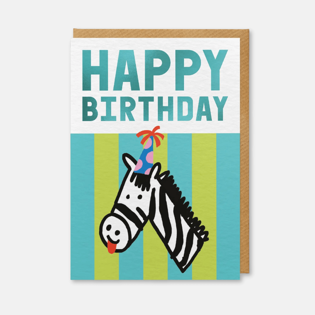 Birthday Zebra Greetings Card