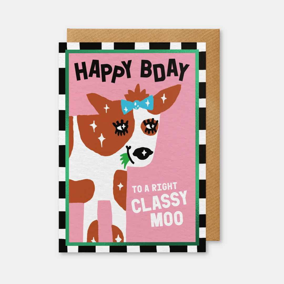 Classy Moo Birthday Greetings Card