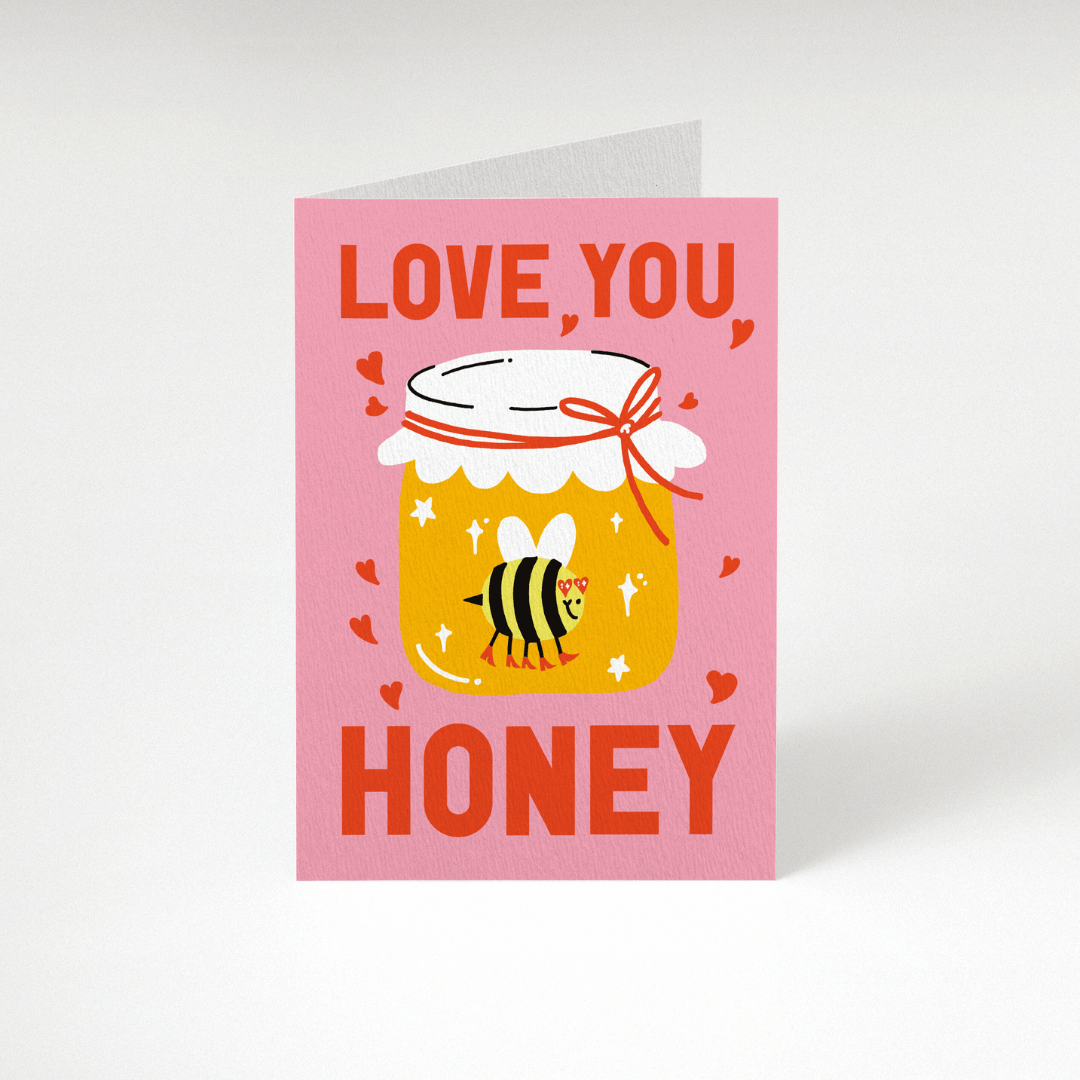 Love You Honey Greetings Card