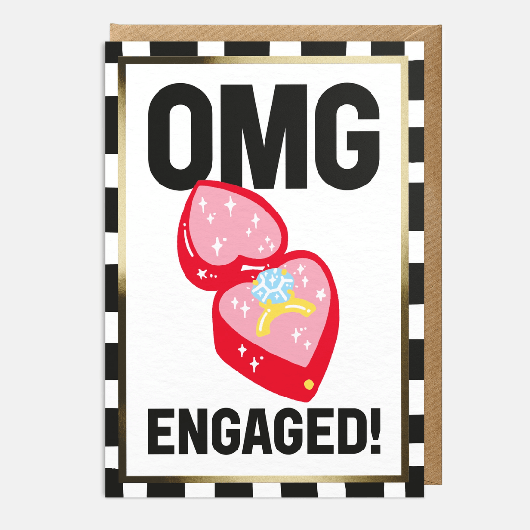 OMG Engaged Greetings Card