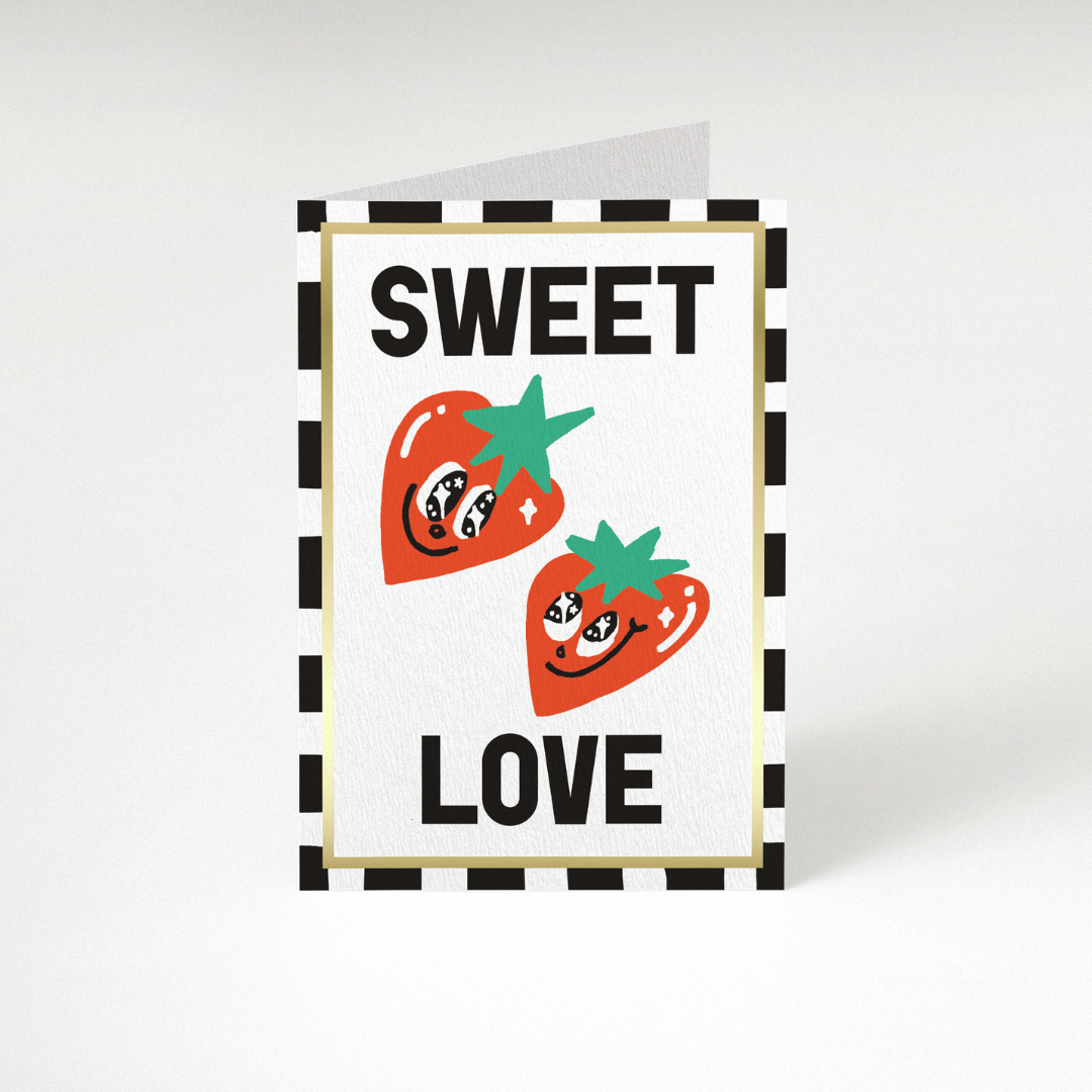 Sweet Love Strawberries Greetings Card