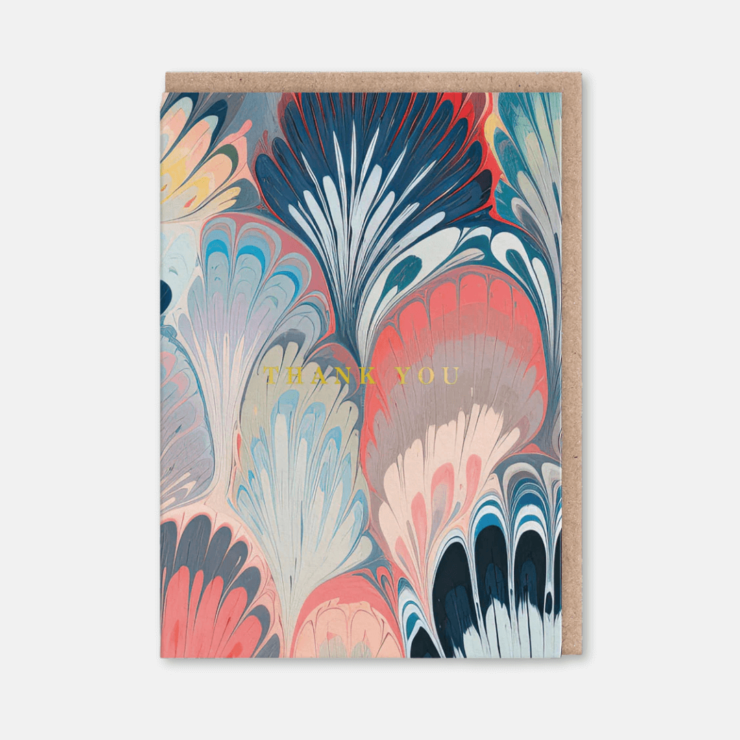 Scalloped Marble Thank You Card Set