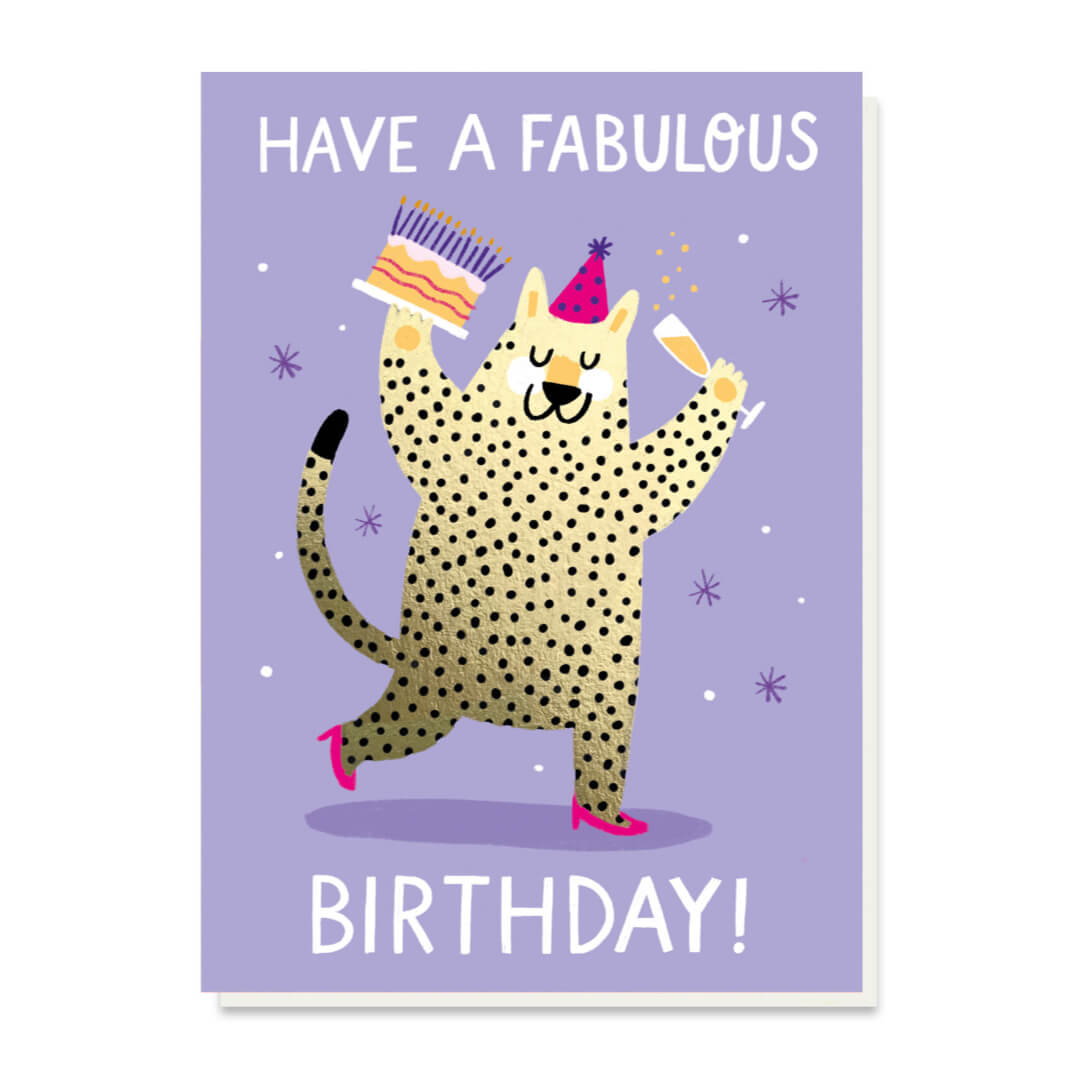 Fabulous Birthday Leopard Greetings Card