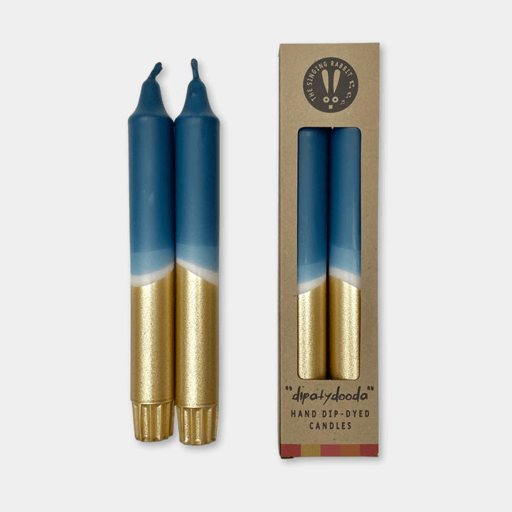 Blue & Gold Dinner Candles