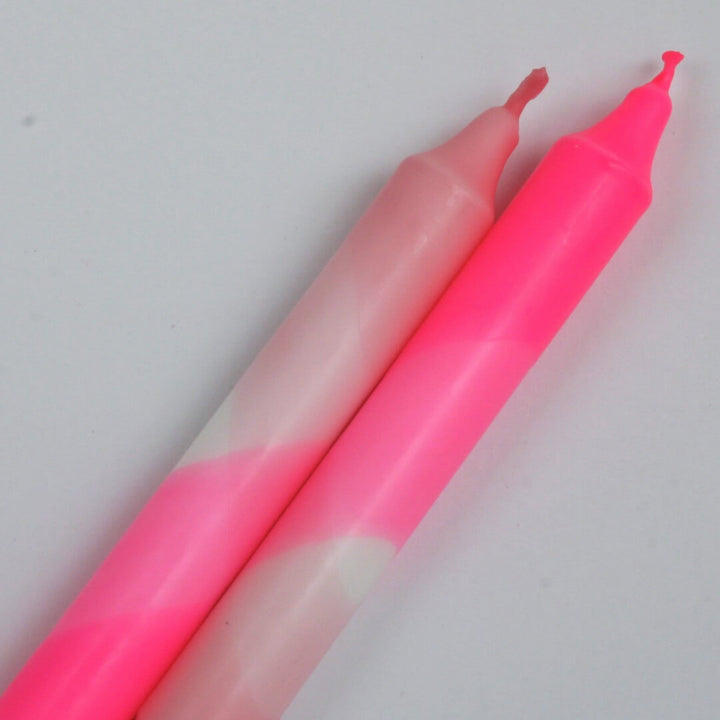 Neon & Sherbert Pink Dinner Candles (Set of 2)