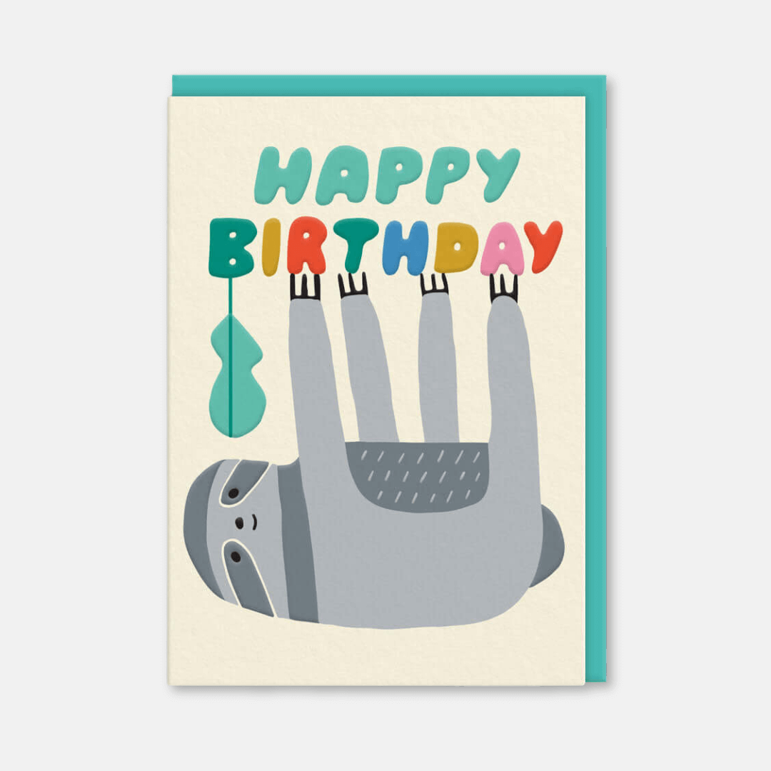 Birthday Sloth Greetings Card