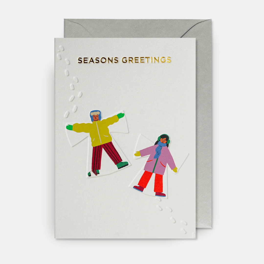 Snow Angels Christmas Greetings Card