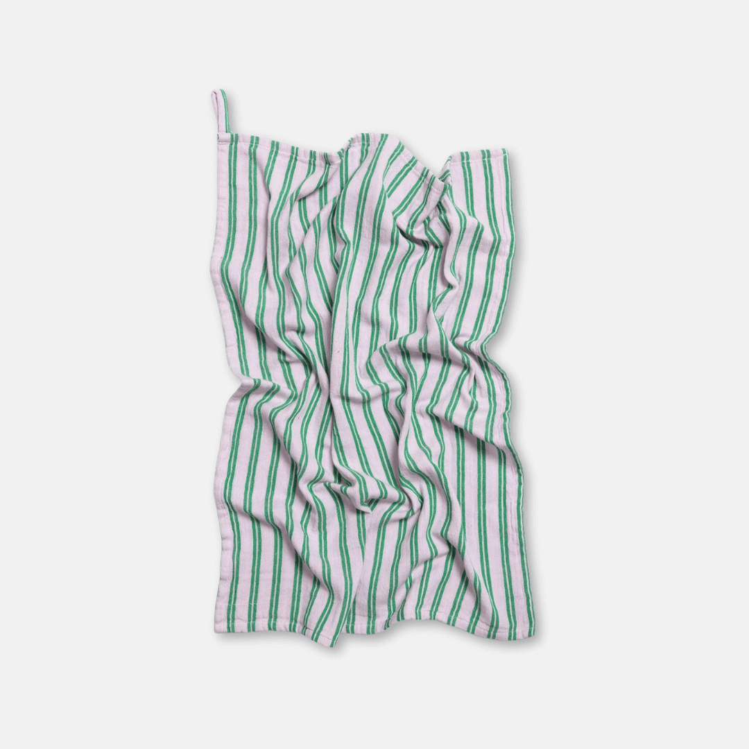 Lilac Stripe Cotton Tea Towel