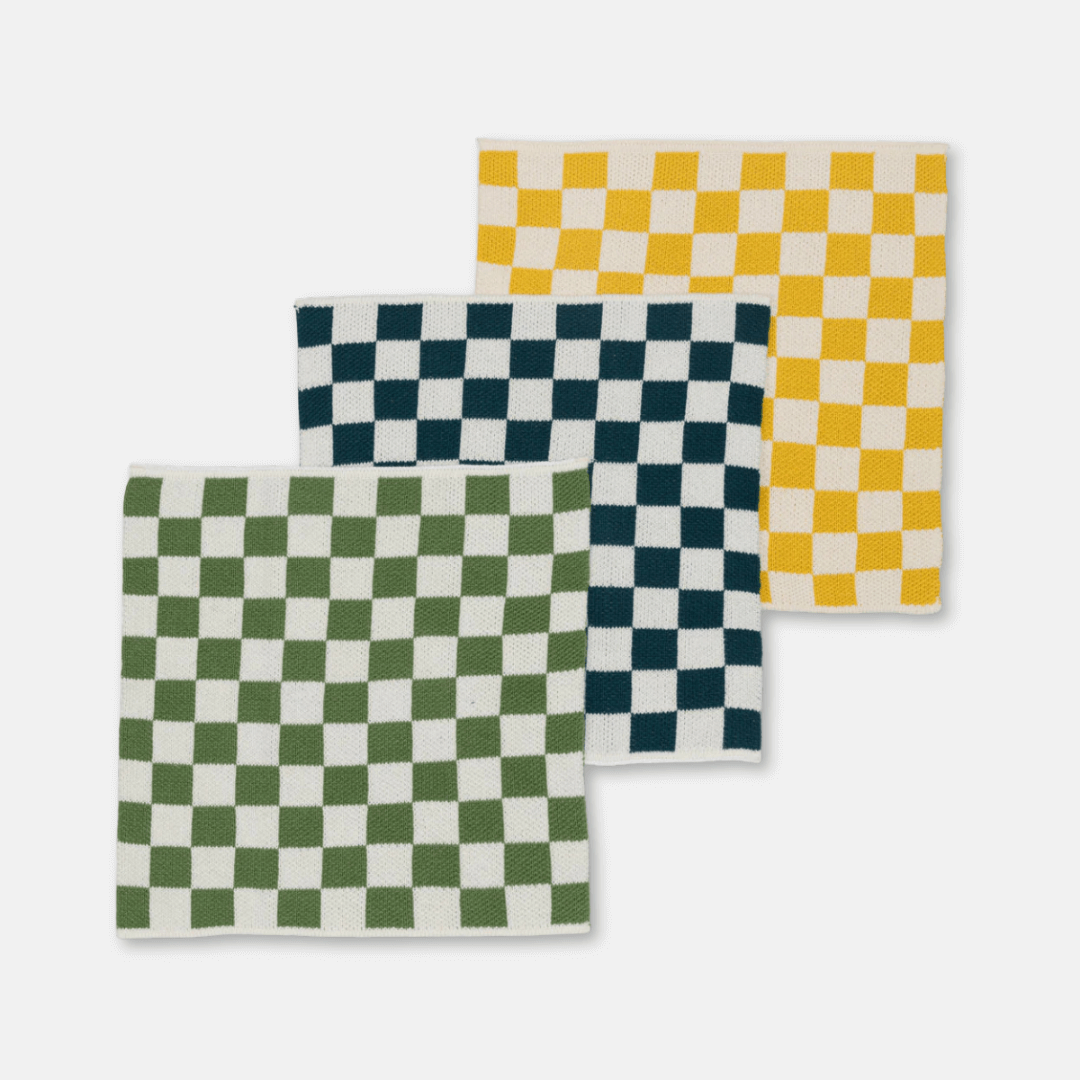 Reusable Check Dishcloth Sets