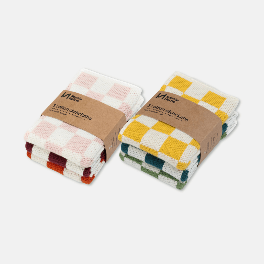 Reusable Check Dishcloth Sets