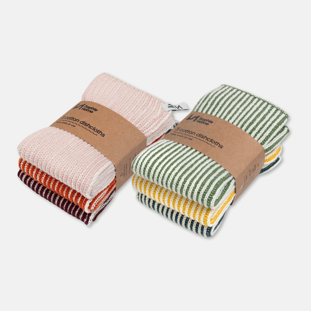 Reusable Ribbed Dishcloth Set