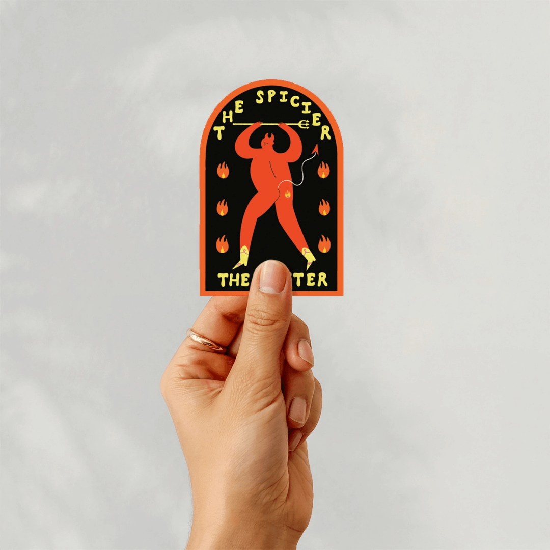 The Spicier The Better Devil Vinyl Sticker