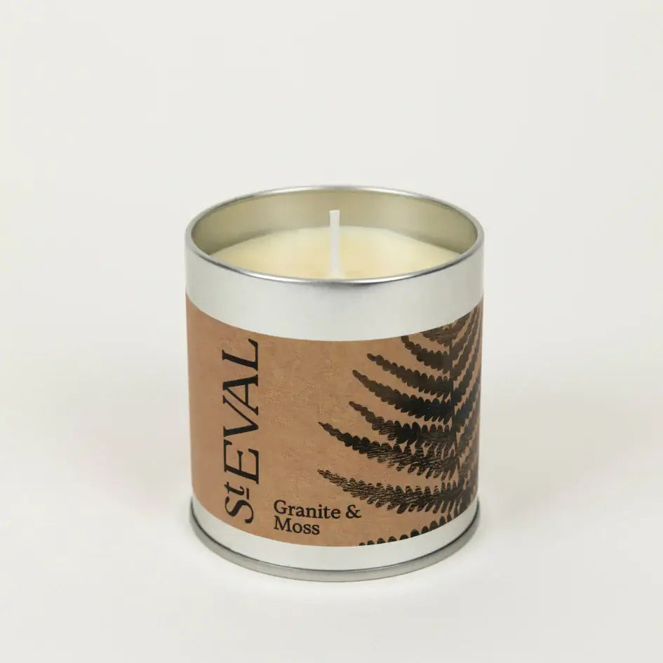 St Eval Granite & Moss Tin Candle