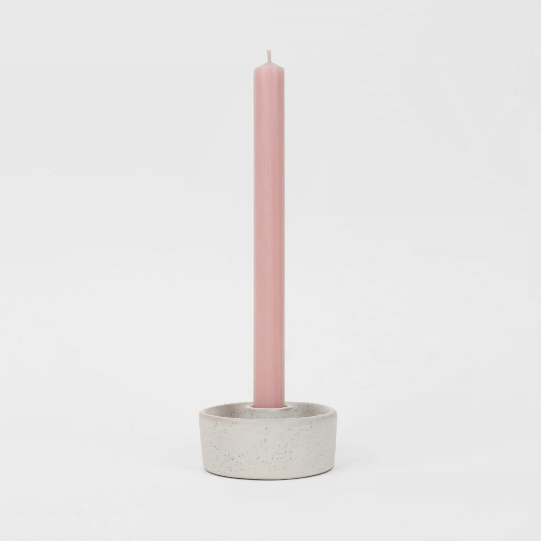 Rose Quartz Dinner Candle