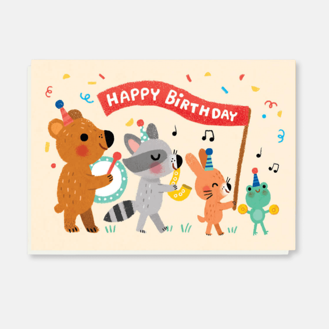 Animal Band Birthday Greetings Card
