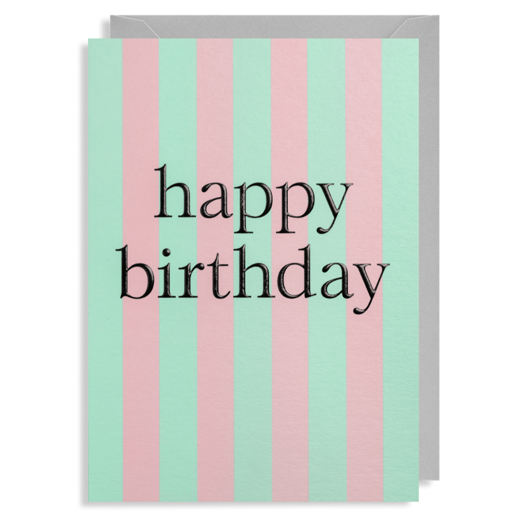 Stripey Birthday Greetings Card