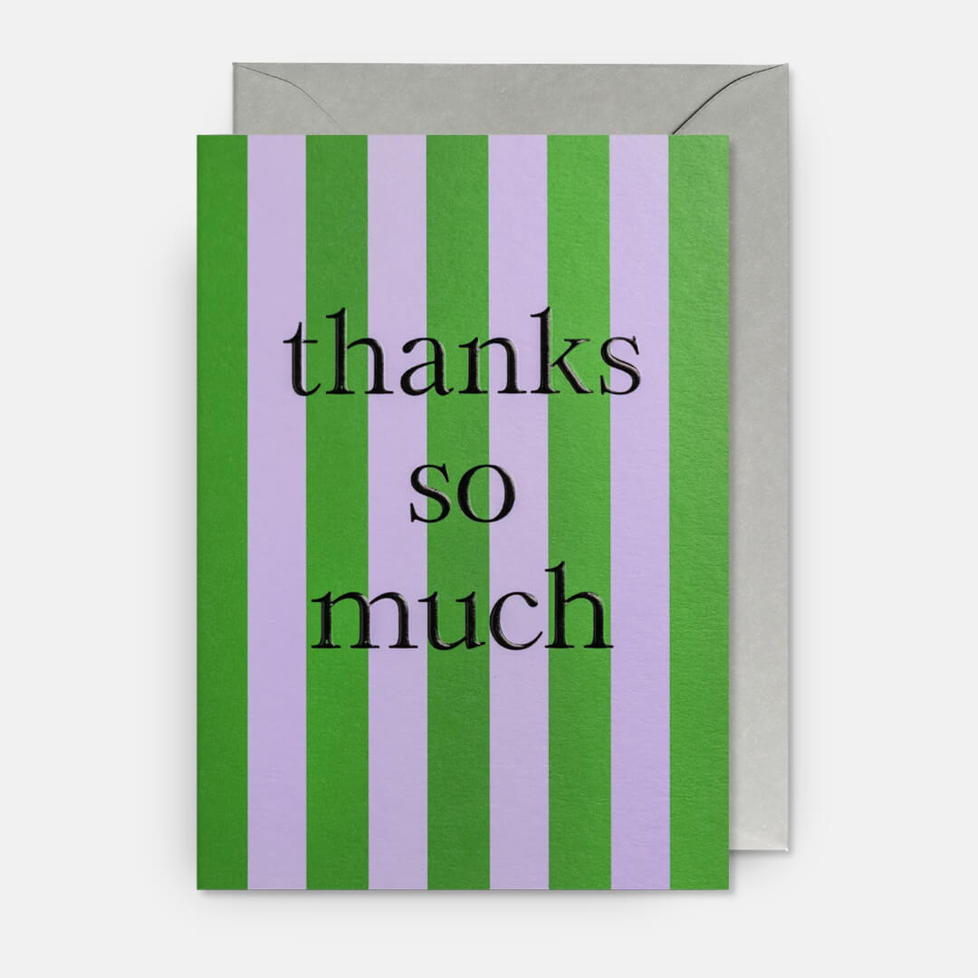 Stripy Thank You Greetings Card