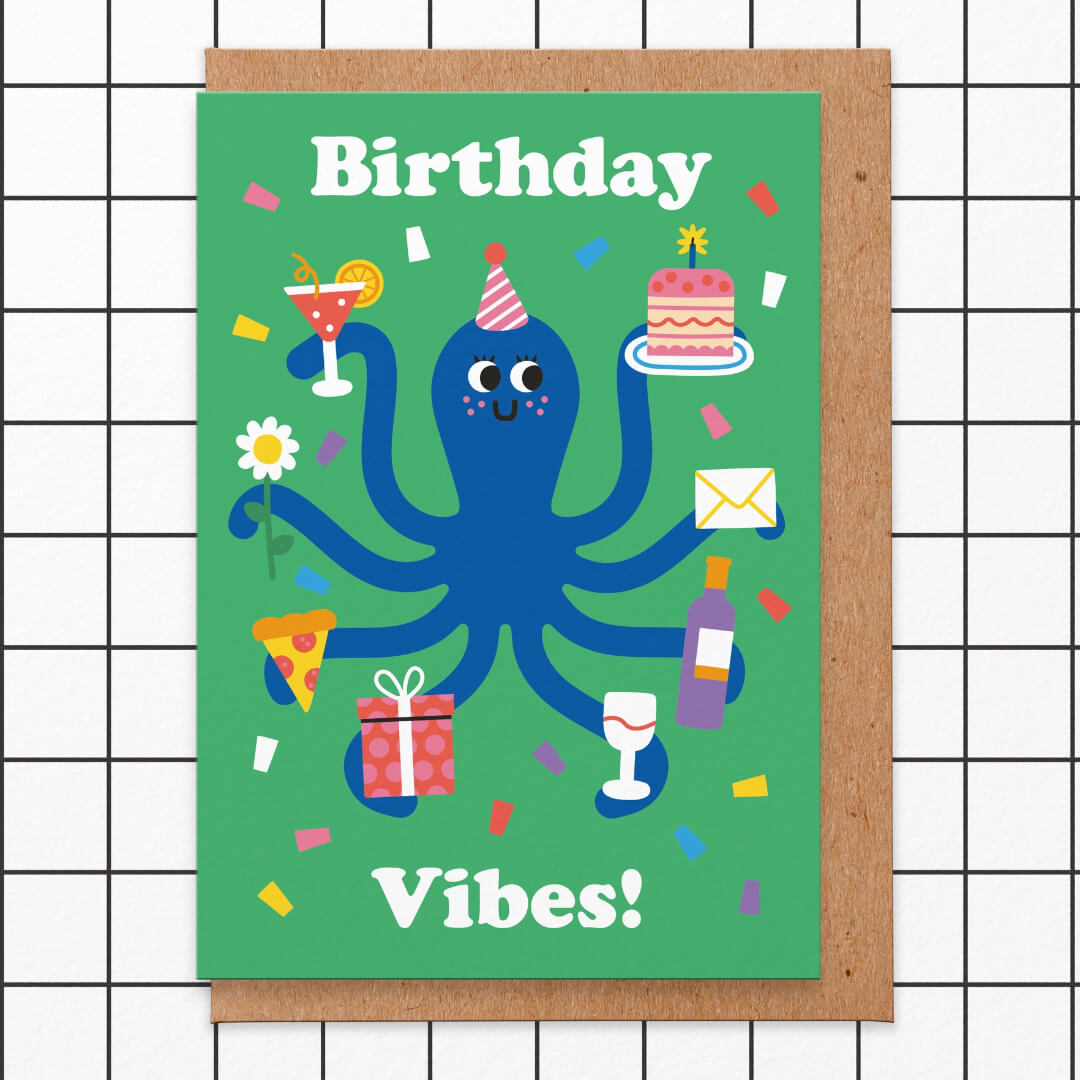 Birthday Vibes Greetings Card