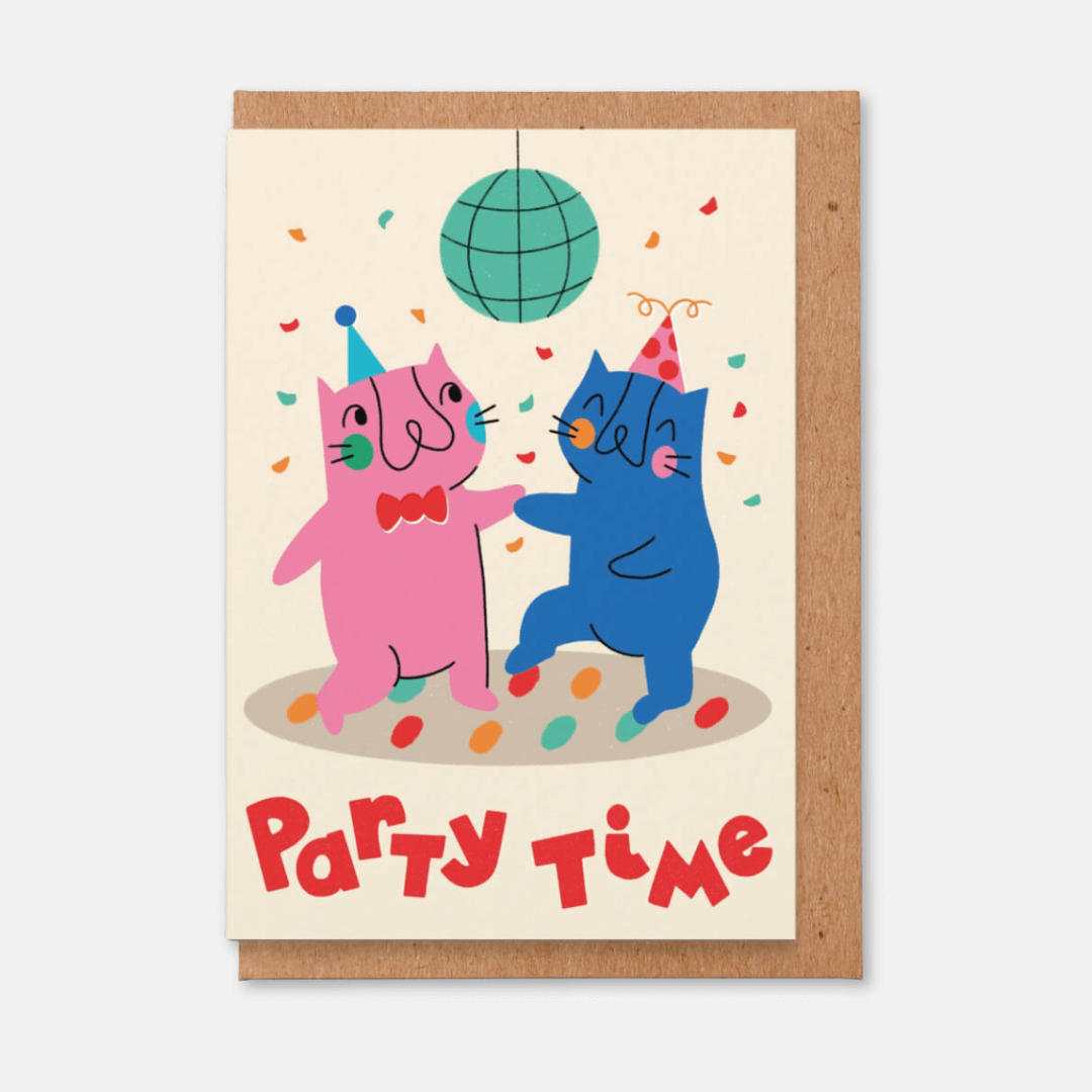 Party Time Cats Greetings Card