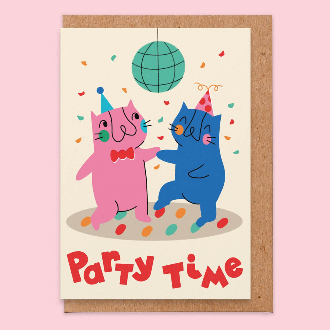 Party Time Cats Greetings Card