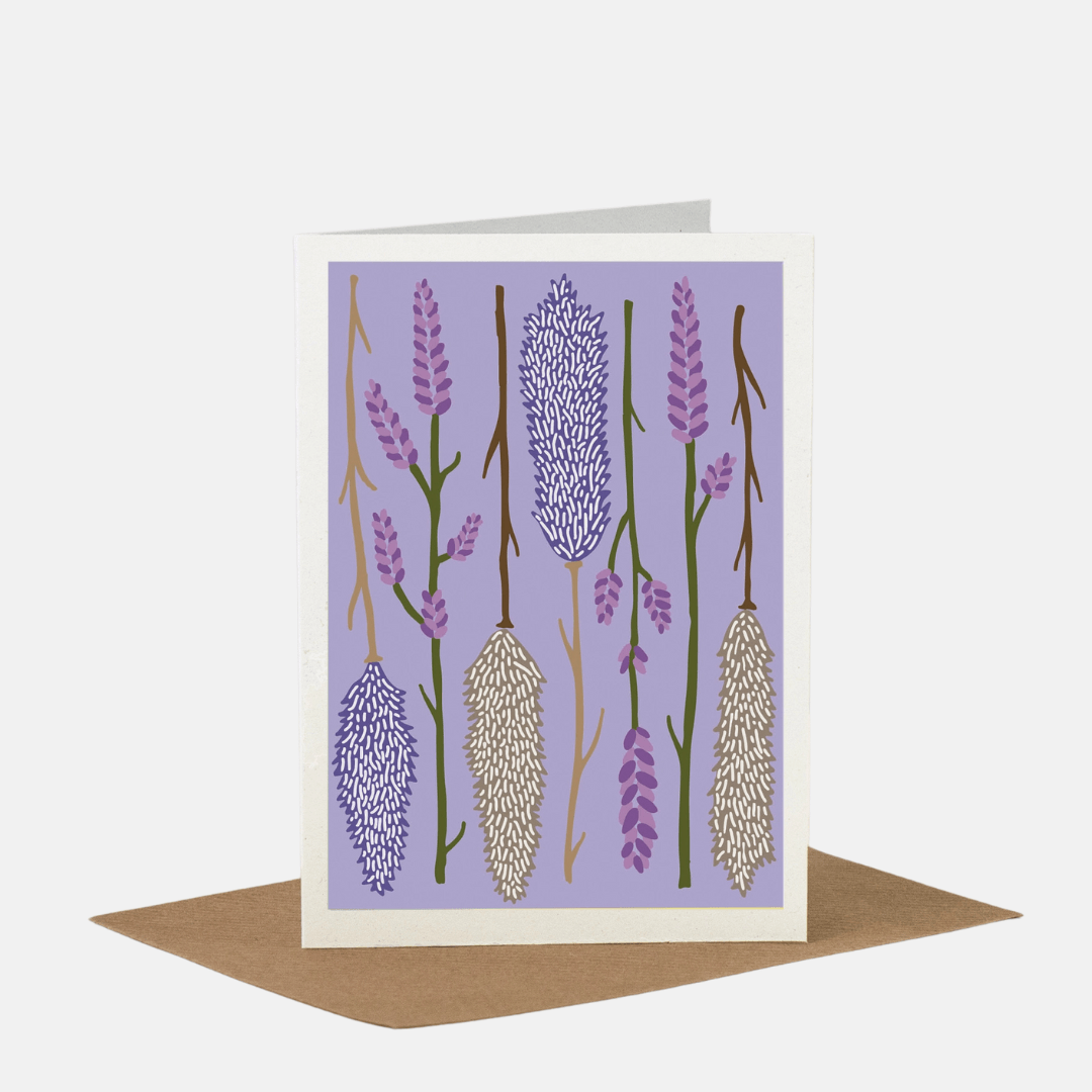 Lilac Dried Flowers Greetings Card