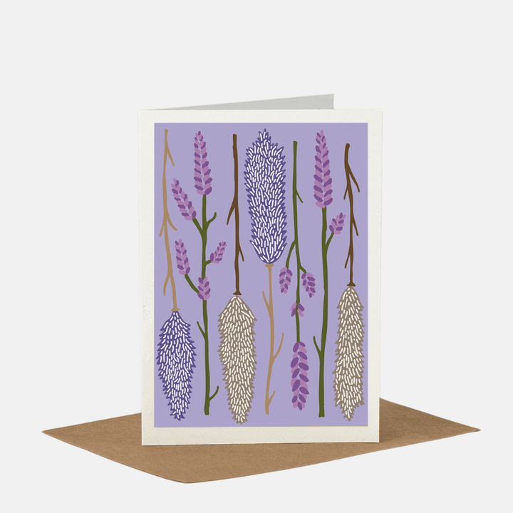 Lilac Dried Flowers Greetings Card