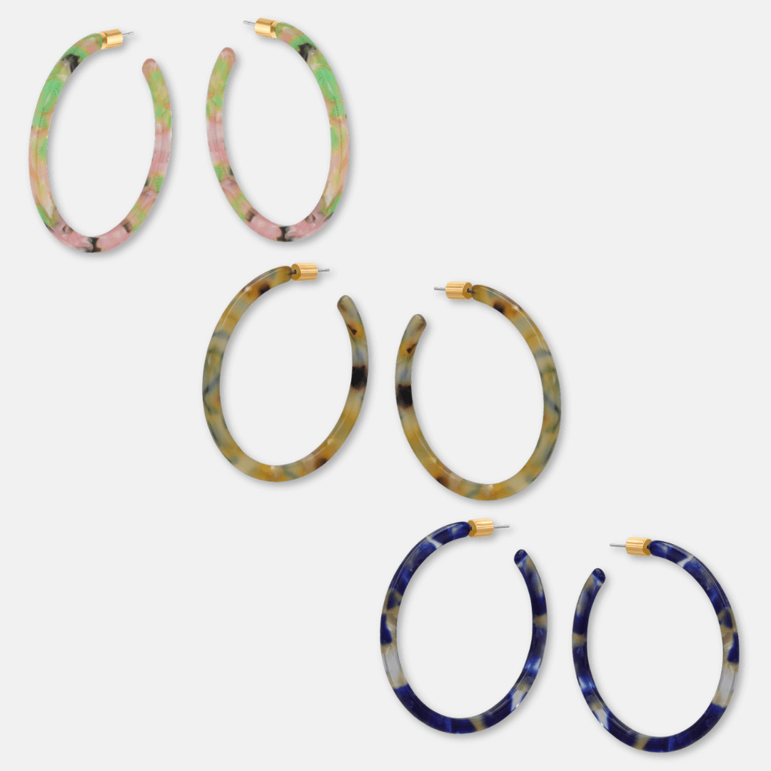 Thin Resin Hoop Earrings